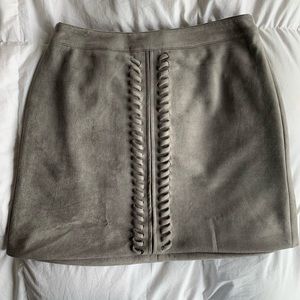 Grey Polyester/Spandex mini skirt